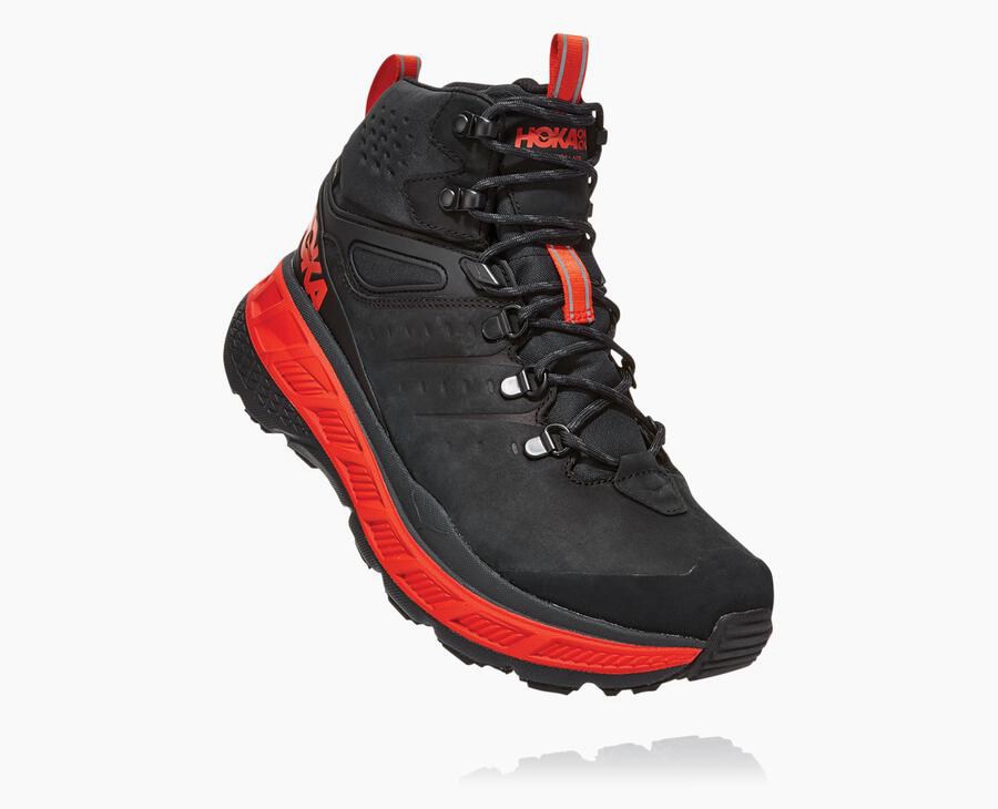 Hiking Boots Mens - Hoka One One Stinson Mid GORE-TEX - Black - PNBDZHR-37